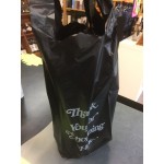 Choice .98 Mil Black Italic Thank You Extra Heavy-Duty Plastic Liquor Bag - 1,000/Case