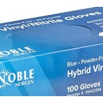 Noble Powder-Free Disposable Blue Hybrid 3.5 Mil Thick Gloves - Medium - 1,000/Case