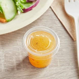 Choice PET Plastic Lid for 0.5 to 1.25 oz. Souffle Cup / Portion Cup - 100/Pack