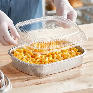Durable Packaging 9553-SL-50 Smoothwall Silver Large Entree / Take-Out Pan with Dome Lid 65.6 oz. - 50/Case Durable Packaging 9553-SL-50 Smoothwall Silver Large Entree / Take-Out Pan with Dome Lid 65.6 oz. - 50/Case