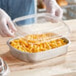 Durable Packaging 9553-SL-50 Smoothwall Silver Large Entree / Take-Out Pan with Dome Lid 65.6 oz. - 50/Case