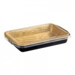 Durable Packaging 9553-SL-50 Smoothwall Silver Large Entree / Take-Out Pan with Dome Lid 65.6 oz. - 50/Case