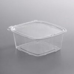 Dart SafeSeal 64 oz. Plastic Tamper-Resistant, Tamper-Evident Bowl with Flat Lid - 100/Case