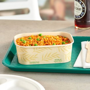World Centric NoTree Bio-Lined Compostable Rectangular Container 24 oz. - 300/Case