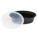 Pactiv Newspring OC16B 16 oz. Black VERSAtainer Oval Microwavable Container with Lid - 150/Case