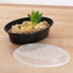 Pactiv Newspring OC16B 16 oz. Black VERSAtainer Oval Microwavable Container with Lid - 150/Case