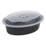 Pactiv Newspring OC16B 16 oz. Black VERSAtainer Oval Microwavable Container with Lid - 150/Case