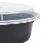 Pactiv Newspring OC16B 16 oz. Black VERSAtainer Oval Microwavable Container with Lid - 150/Case