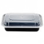 Pactiv Newspring OC16B 16 oz. Black VERSAtainer Oval Microwavable Container with Lid - 150/Case