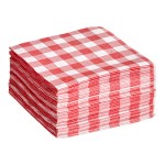 Choice Red Gingham 2-Ply Beverage / Cocktail Napkin - 1,000/Case Choice Red Gingham 2-Ply Beverage / Cocktail Napkin - 1,000/Case