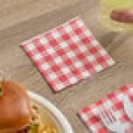 Choice Red Gingham 2-Ply Beverage / Cocktail Napkin - 1,000/Case Choice Red Gingham 2-Ply Beverage / Cocktail Napkin - 1,000/Case