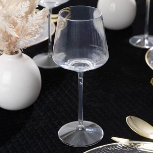 Posh Setting 14 oz. Clear HIP Plastic Wine Goblet - 48/Case