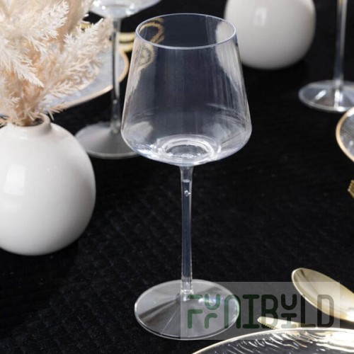 Posh Setting 14 oz. Clear HIP Plastic Wine Goblet - 48/Case