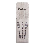 Dinex Woodgrain Enjoy Paper Cutlery Caddy with Napkin - 600/Case Dinex Woodgrain Enjoy Paper Cutlery Caddy with Napkin - 600/Case