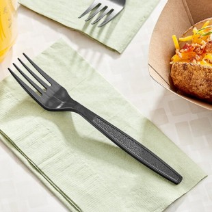 Choice Black Extra Heavy Weight Polystyrene Plastic Fork - 1,000/Case Choice Black Extra Heavy Weight Polystyrene Plastic Fork - 1,000/Case