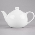 Libbey Slenda 14 oz. Royal Rideau White Porcelain Tea Pot with Lid - Sample
