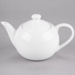 Libbey Slenda 14 oz. Royal Rideau White Porcelain Tea Pot with Lid - Sample