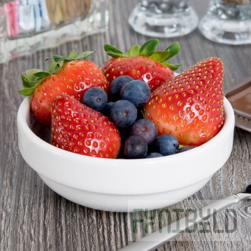 Libbey Slenda 6 oz. Royal Rideau White Stacking Porcelain Fruit Bowl - Sample