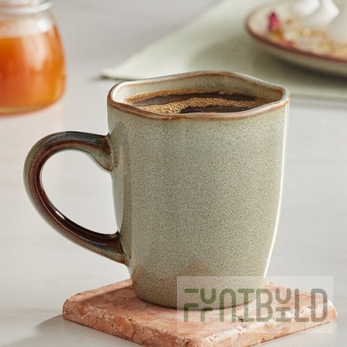 Acopa Highlands 10 oz. Heather Gray China Mug - Sample