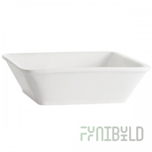 CAC F-CB6 Paris French 10 oz. Bone White Deep Square Porcelain Bowl - 36/Case