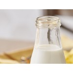 Acopa 14 oz. Embossed Glass Milk Bottle - 12/Case Acopa 14 oz. Embossed Glass Milk Bottle - 12/Case