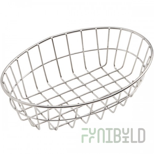 American Metalcraft GOVS69 Stainless Steel Oblong Wire Basket - 6