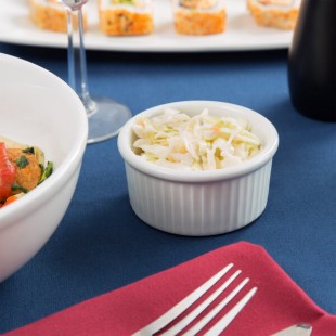 Tuxton BPX-0502 5 oz. Porcelain White Fluted China Ramekin - 48/Case