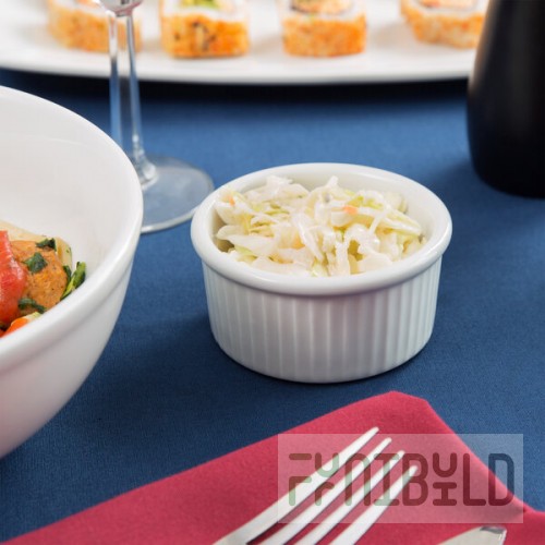 Tuxton BPX-0502 5 oz. Porcelain White Fluted China Ramekin - 48/Case