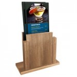Menu Solutions WDAFR-A Weathered Walnut Wood Menu Holder / Tent with 4 Menu Solutions WDAFR-A Weathered Walnut Wood Menu Holder / Tent with 4