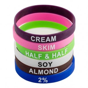 TableCraft Silicone Creamer Flavor Band Set 12687 - 6/Case