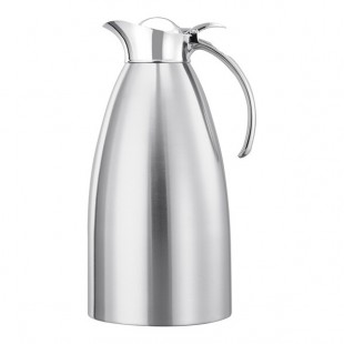 Service Ideas Marquette 67.6 oz. Brushed Stainless Steel Insulated Carafe / Server with Flip-Top Lid MAR20BS