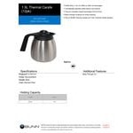 Bunn 51746.0001 64 oz. Stainless Steel Economy Thermal Carafe - Black Top