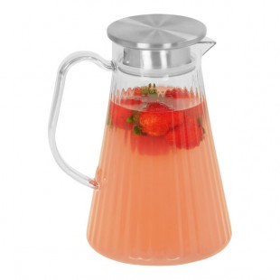 Cal-Mil 50 oz. Ribbed Polycarbonate Pitcher with Stainless Steel Lid 23408 Cal-Mil 50 oz. Ribbed Polycarbonate Pitcher with Stainless Steel Lid 23408
