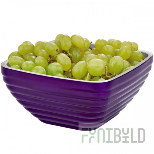 Vollrath 4763565 Double Wall Square Beehive 5.2 Qt. Serving Bowl - Passion Purple