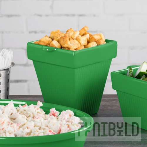TableCraft CW1470GN 2 Qt. Green Cast Aluminum Square Condiment Bowl