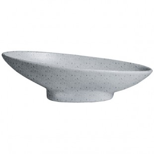 G.E.T. Enterprises BO204G Bugambilia 1.4 Qt. Classic Textured Finish Gray Granite Resin-Coated Aluminum Deep Medium Oval Sphere