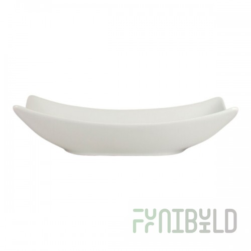10 Strawberry Street Stella 6 Qt. Rectangular White Porcelain Serving Bowl - 8/Case