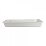 10 Strawberry Street Stella 6 Qt. Rectangular White Porcelain Serving Bowl - 8/Case