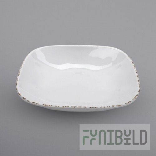 GET SB-48-UM Urban Mill 1.5 Qt. Glazed Irregular Square Melamine Bowl - 12/Case