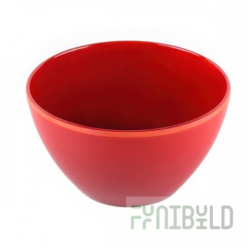 Elite Global Solutions Maya 24 oz. Red Reactive Glaze Round Melamine Bowl - 6/Case