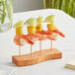 Acopa Mesa 14 Hole Dark Brown Wood Skewer / Cake Pop Holder