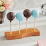 Acopa Mesa 14 Hole Dark Brown Wood Skewer / Cake Pop Holder
