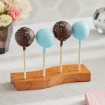 Acopa Mesa 14 Hole Dark Brown Wood Skewer / Cake Pop Holder