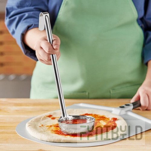 Choice 8 oz. One-Piece Stainless Steel Flat Bottom Ladle