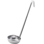 Choice 8 oz. One-Piece Stainless Steel Flat Bottom Ladle Choice 8 oz. One-Piece Stainless Steel Flat Bottom Ladle