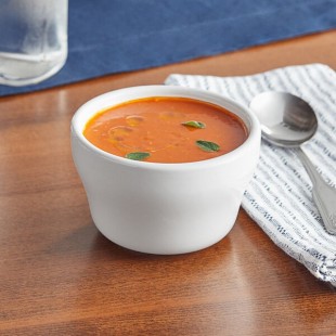 Acopa 7.25 oz. Bright White Rolled Edge Stoneware Bouillon Cup - 36/Case Acopa 7.25 oz. Bright White Rolled Edge Stoneware Bouillon Cup - 36/Case