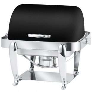Eastern Tabletop 3117MB Park Avenue 4 Qt. Rectangular Black Coated Stainless Steel Roll Top Chafer Eastern Tabletop 3117MB Park Avenue 4 Qt. Rectangular Black Coated Stainless Steel Roll Top Chafer