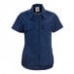 Mercer Culinary Metro Edge Women's Navy Blue Short Sleeve Brewer / Work Shirt - 2XL Mercer Culinary Metro Edge Women's Navy Blue Short Sleeve Brewer / Work Shirt - 2XL