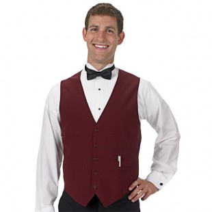 Henry Segal Men's Customizable Burgundy Basic Server Vest - M