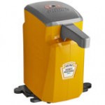 Heinz Keystone 1.5 Gallon Yellow Plastic Countertop Mustard Pump Dispenser with Touchless Automatic Dispensing Lid